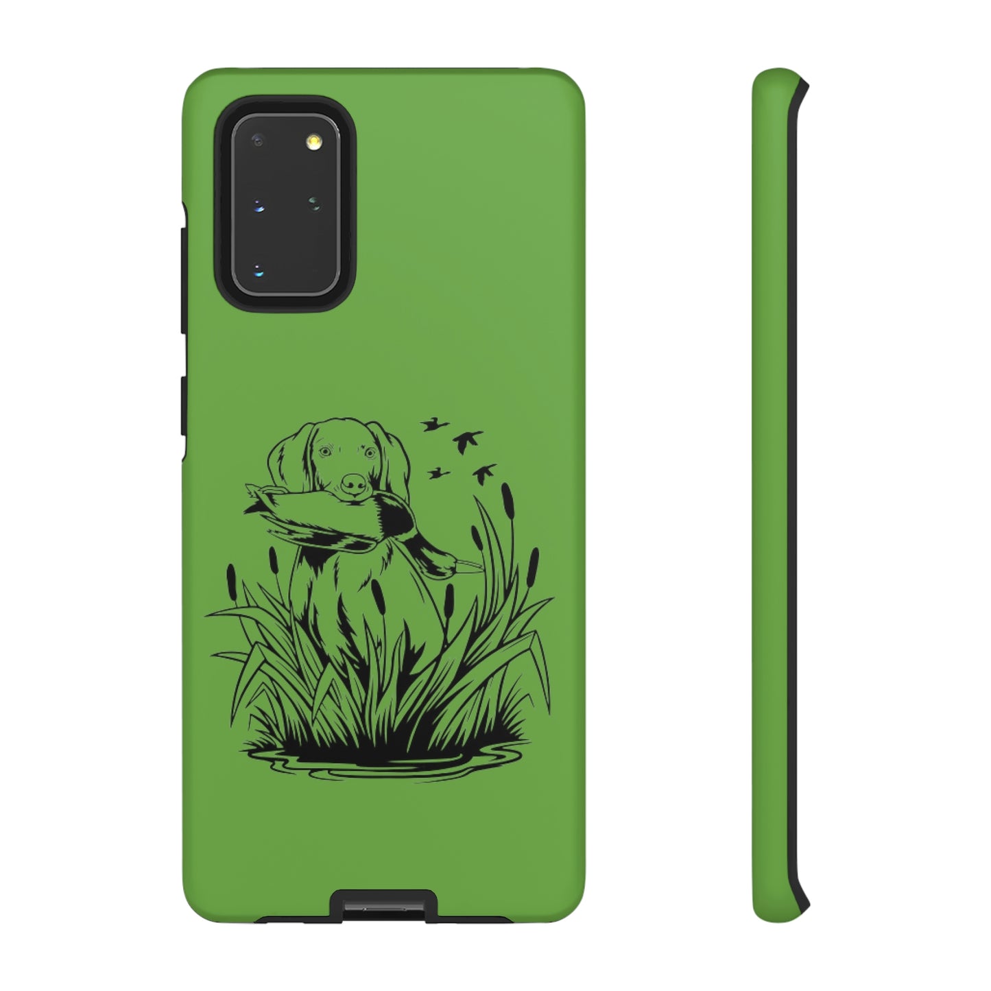 Dog Retrieving Duck Phone Case in Green